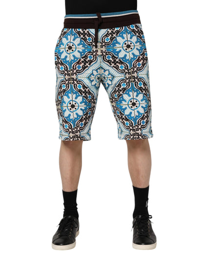 Dolce &amp; Gabbana Multicolor Cotton Maiolica Print Bermuda Shorts