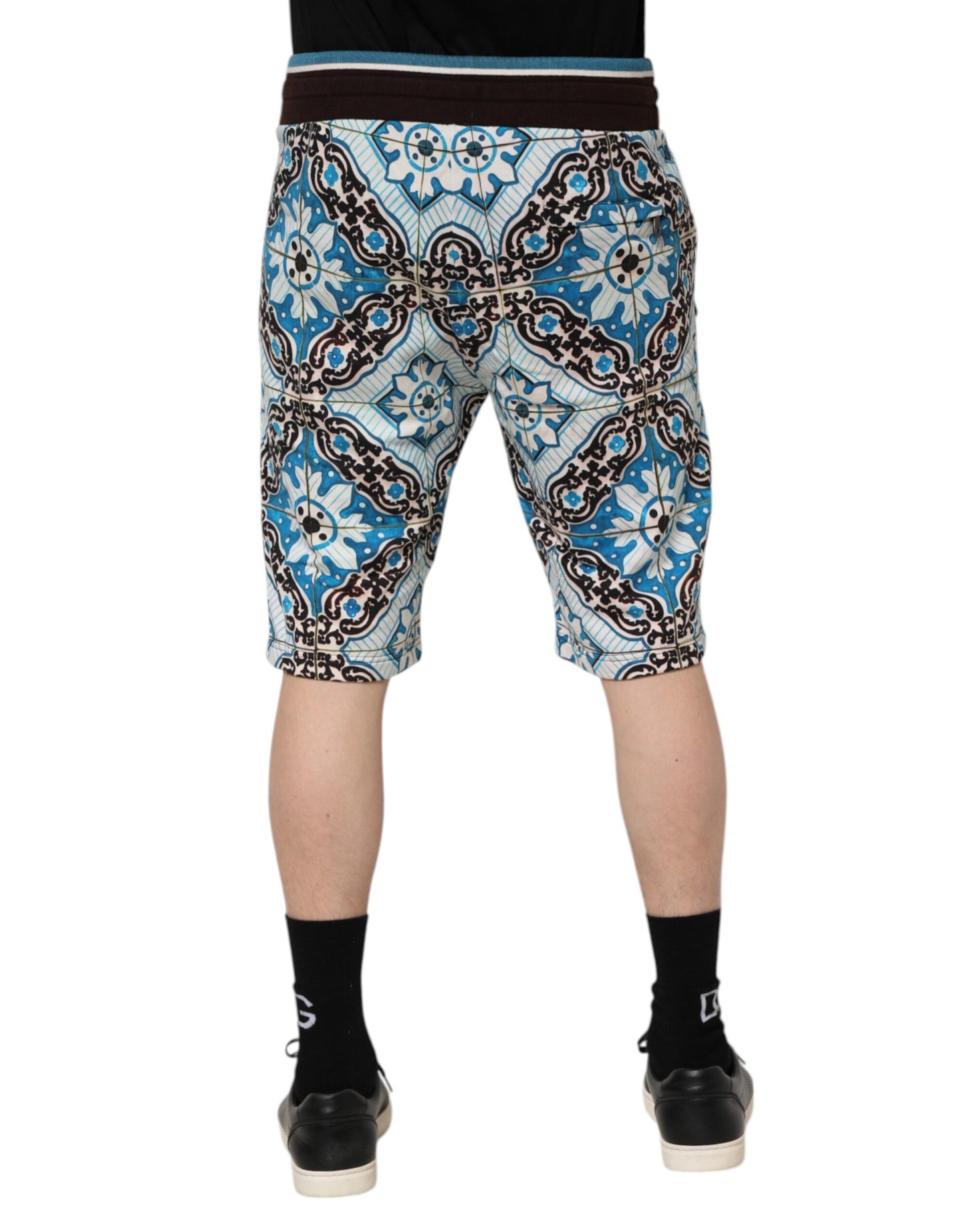 Dolce &amp; Gabbana Multicolor Cotton Maiolica Print Bermuda Shorts