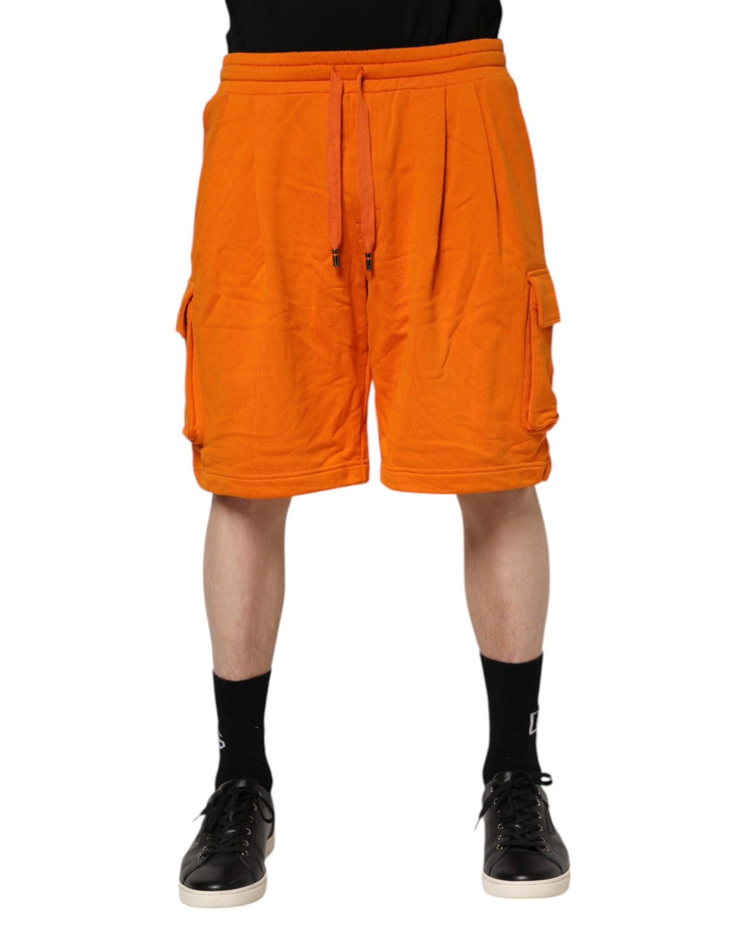 Dolce &amp; Gabbana Orange Cotton Men Casual Cargo Bermuda Shorts