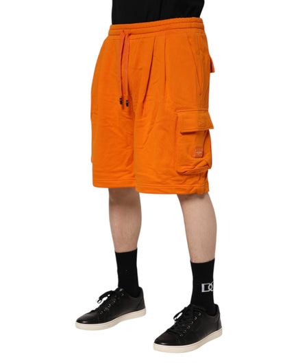 Dolce &amp; Gabbana Orange Cotton Men Casual Cargo Bermuda Shorts