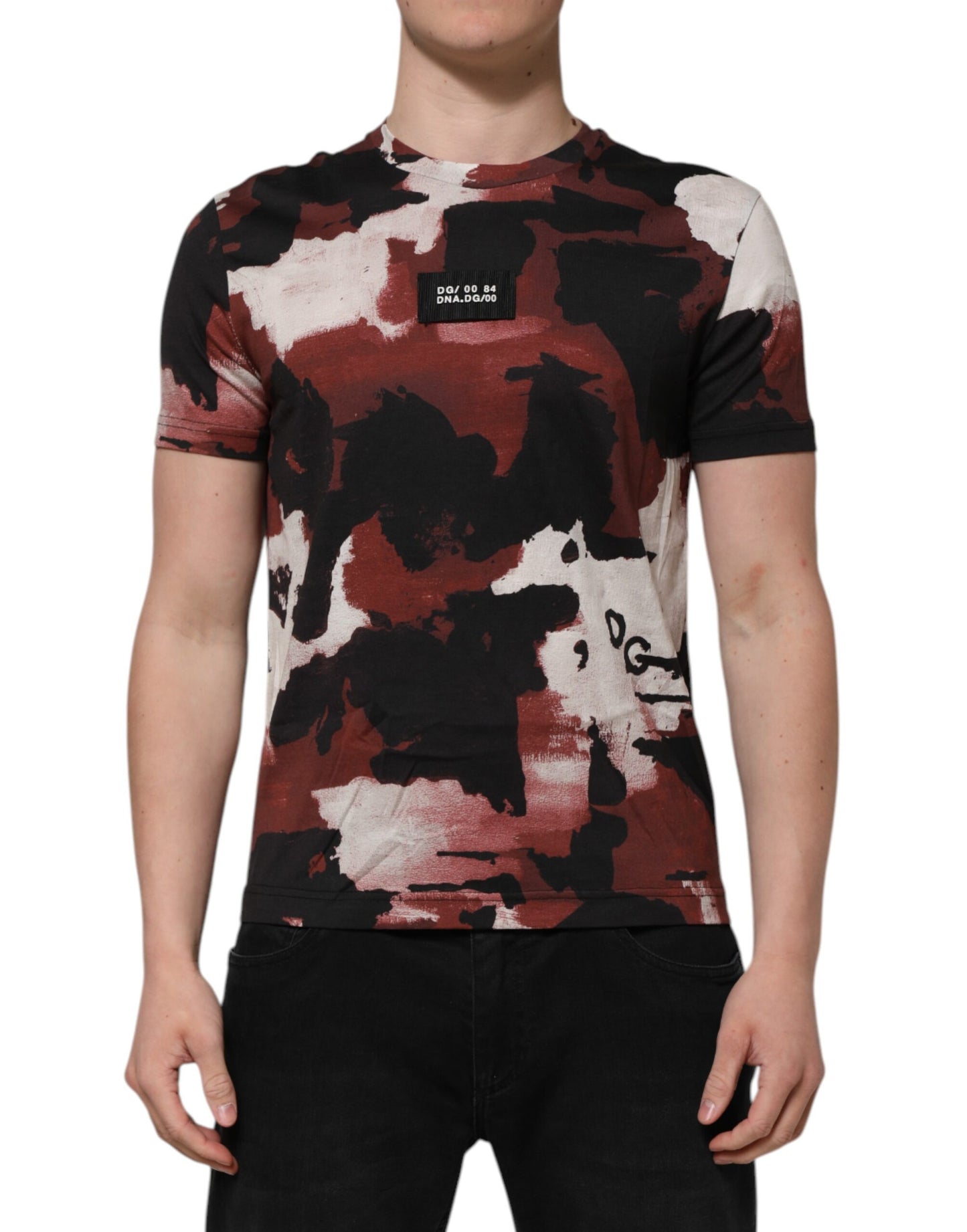 Dolce &amp; Gabbana Multicolor Camouflage Men Crew Neck T-shirt