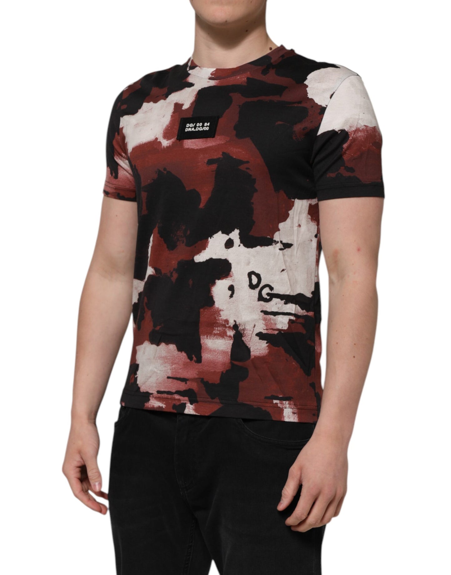Dolce &amp; Gabbana Multicolor Camouflage Men Crew Neck T-shirt