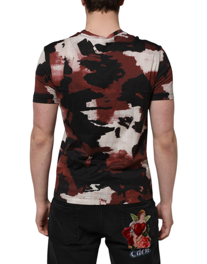 Dolce &amp; Gabbana Multicolor Camouflage Men Crew Neck T-shirt