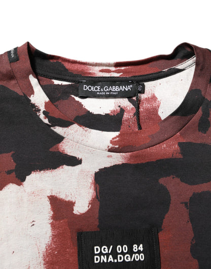 Dolce &amp; Gabbana Multicolor Camouflage Men Crew Neck T-shirt