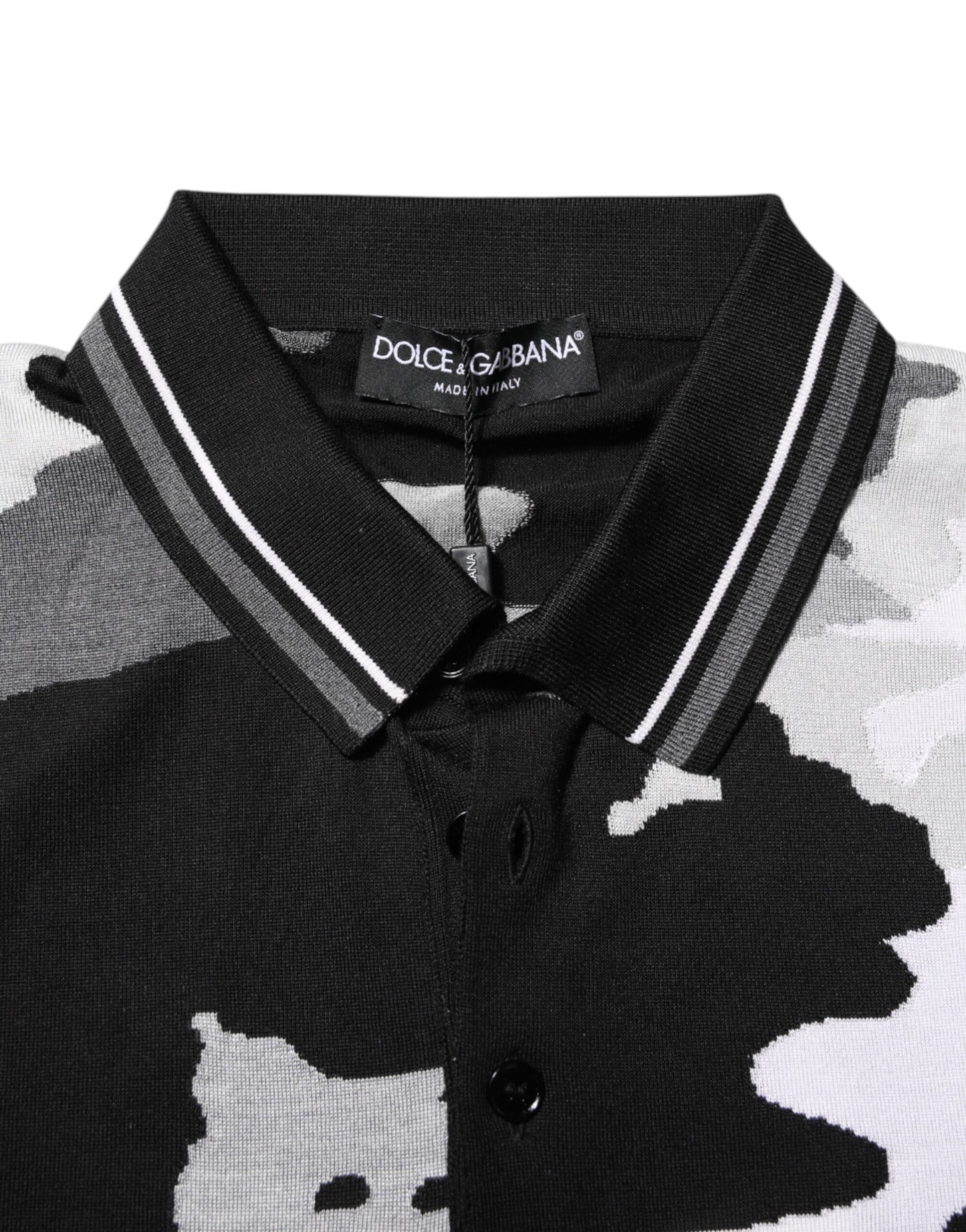 Polo à col camouflage multicolore Dolce &amp; Gabbana