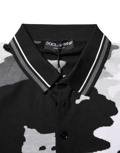 Polo à col camouflage multicolore Dolce &amp; Gabbana