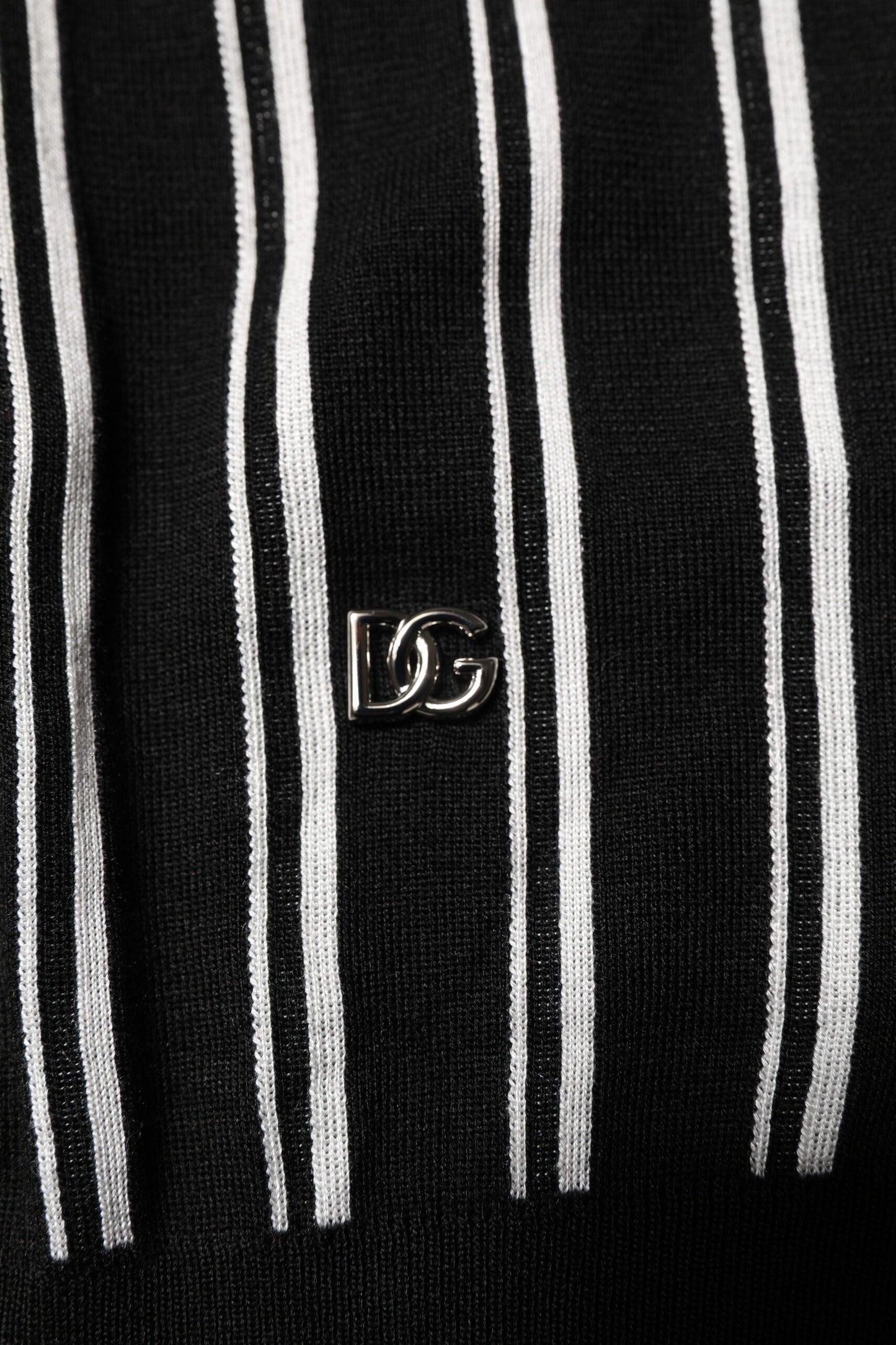 Polo à col à rayures noires et blanches Dolce &amp; Gabbana