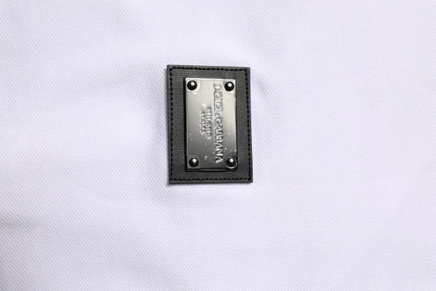 Polo à manches courtes et col avec logo blanc Dolce &amp; Gabbana