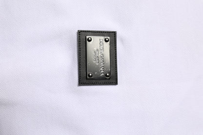 Polo à manches courtes et col avec logo blanc Dolce &amp; Gabbana