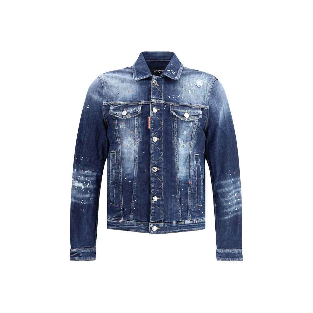 Dsquared2 Dan Denim Jacket - Used Wash With Color Splashes