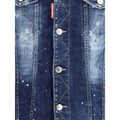 Dsquared2 Dan Denim Jacket - Used Wash With Color Splashes