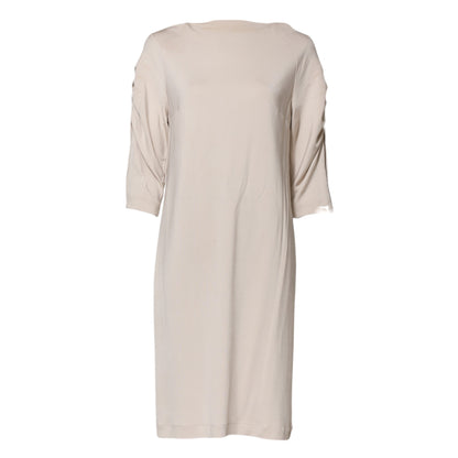 Robe fourreau en viscose ivoire Roberto Cavalli, longueur genou