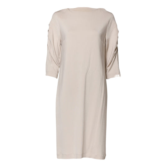 Robe fourreau en viscose ivoire Roberto Cavalli, longueur genou