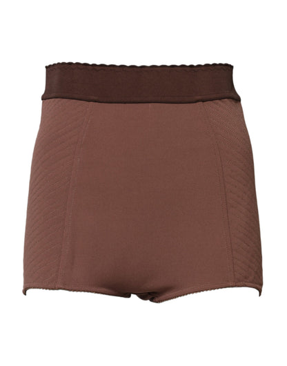 Dolce &amp; Gabbana Brown Viscose High Waisted Hot Pants Shorts