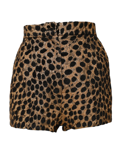 Dolce &amp; Gabbana Brown Leopard High Waisted Hot Pants Shorts