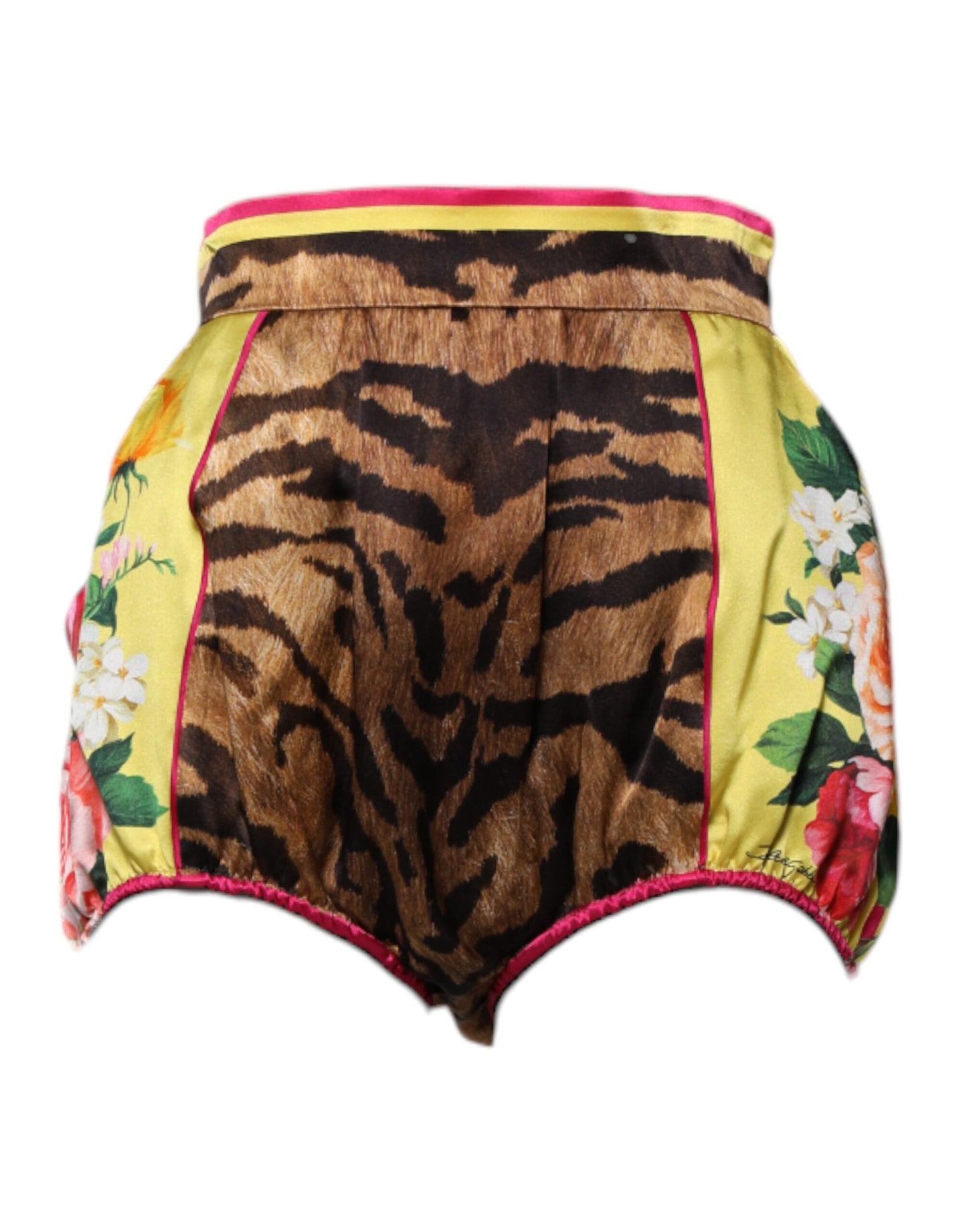 Dolce &amp; Gabbana Multicolor Floral High Waist Hot Pants Shorts