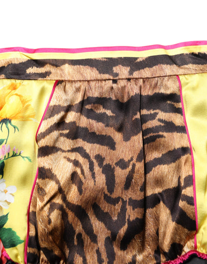 Dolce &amp; Gabbana Multicolor Floral High Waist Hot Pants Shorts