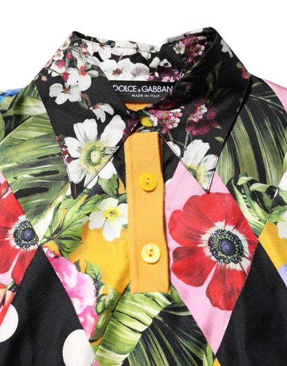 Dolce &amp; Gabbana Multicolor Floral Long Sleeves Polo Top
