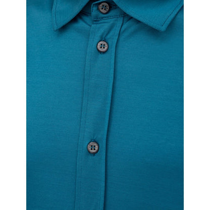 Canali Blue Cotton Shirt by Canali
