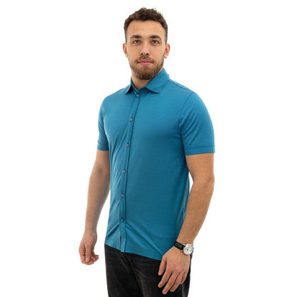 Canali Blue Cotton Shirt by Canali