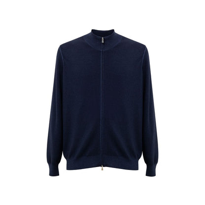 T-shirt en laine bleu Gran Sasso