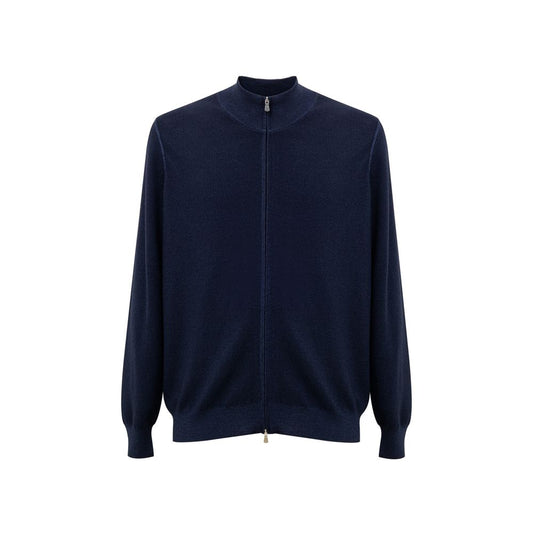 T-shirt en laine bleu Gran Sasso