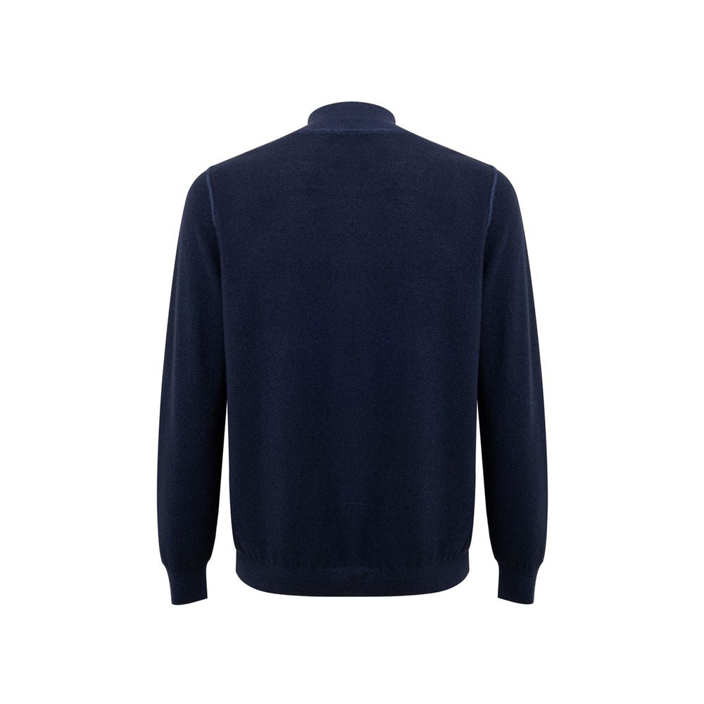 T-shirt en laine bleu Gran Sasso