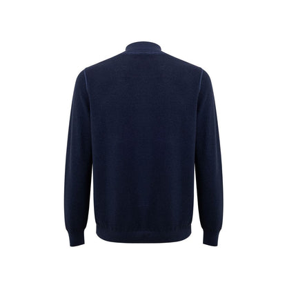 T-shirt en laine bleu Gran Sasso