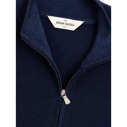 T-shirt en laine bleu Gran Sasso