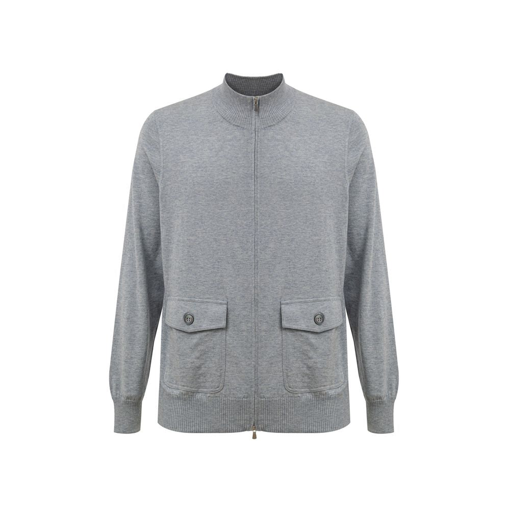 Cardigan en coton gris Gran Sasso