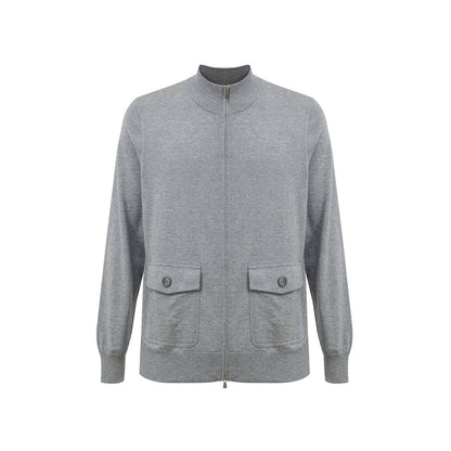 Cardigan en coton gris Gran Sasso