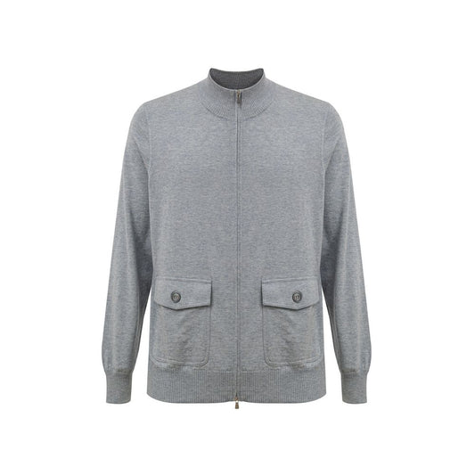 Cardigan en coton gris Gran Sasso