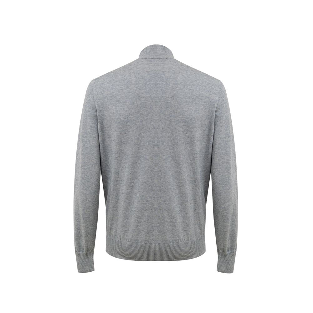 Cardigan en coton gris Gran Sasso