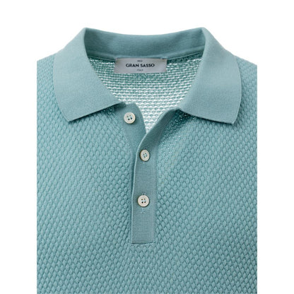 Polo en coton bleu Gran Sasso