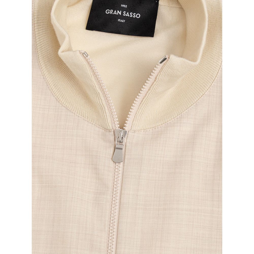 T-shirt en laine beige Gran Sasso