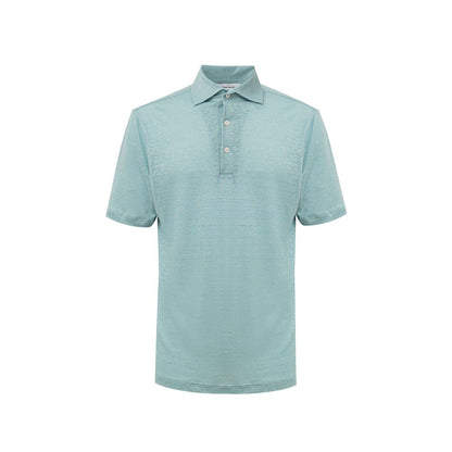 Polo en lin bleu Gran Sasso