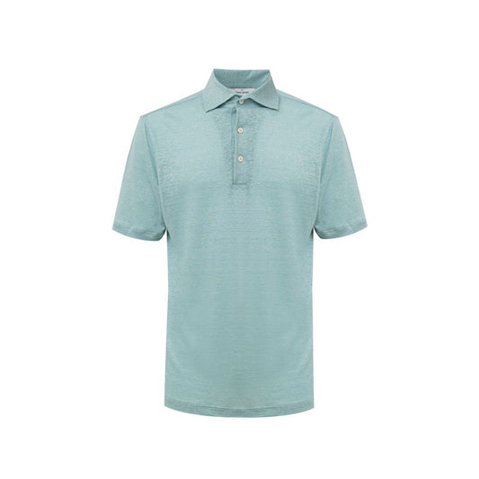 Polo en lin bleu Gran Sasso