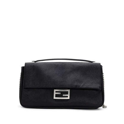 Sac à bandoulière en cuir noir Fendi