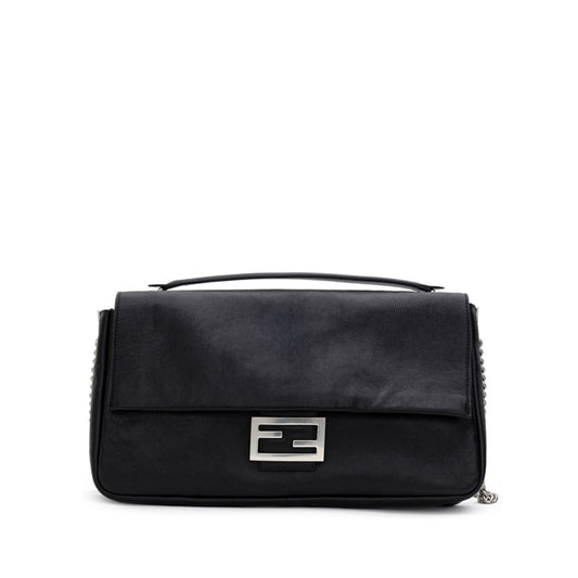 Sac à bandoulière en cuir noir Fendi
