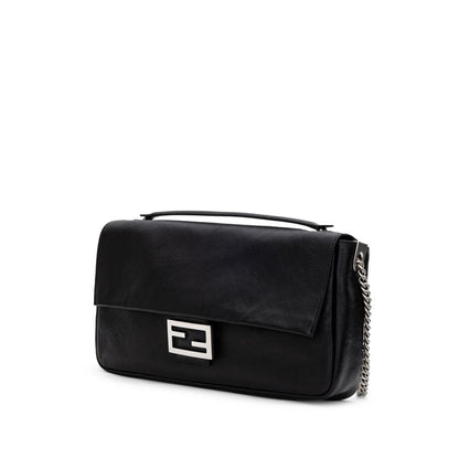Sac à bandoulière en cuir noir Fendi