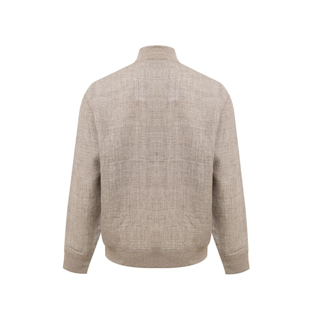 Gran Sasso Beige Linen Jackets &amp; Coat
