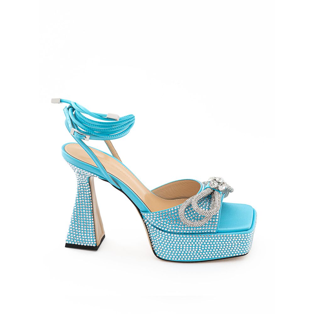 MACH & MACH Blue Leather Platform by MACH & MACH