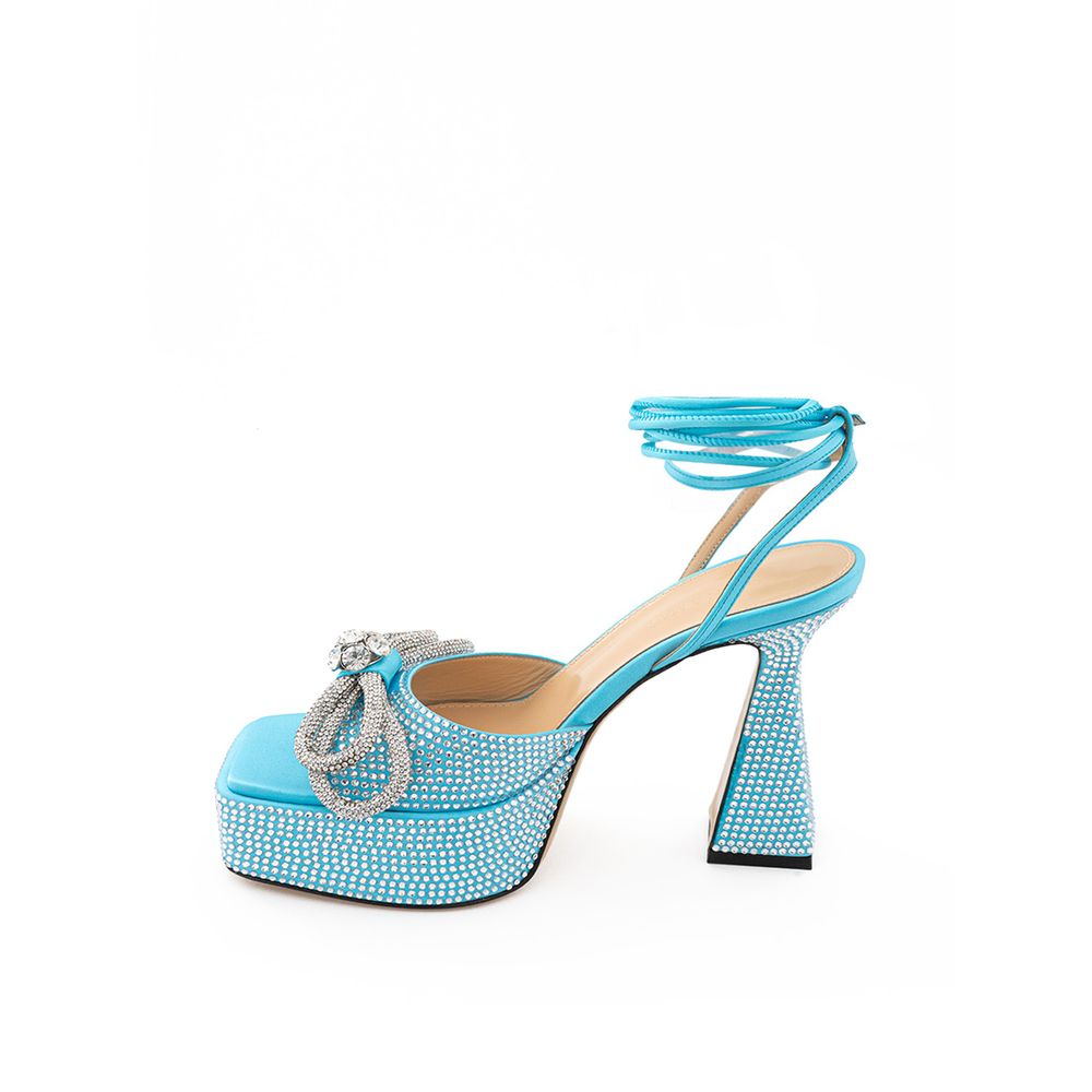 MACH & MACH Blue Leather Platform by MACH & MACH