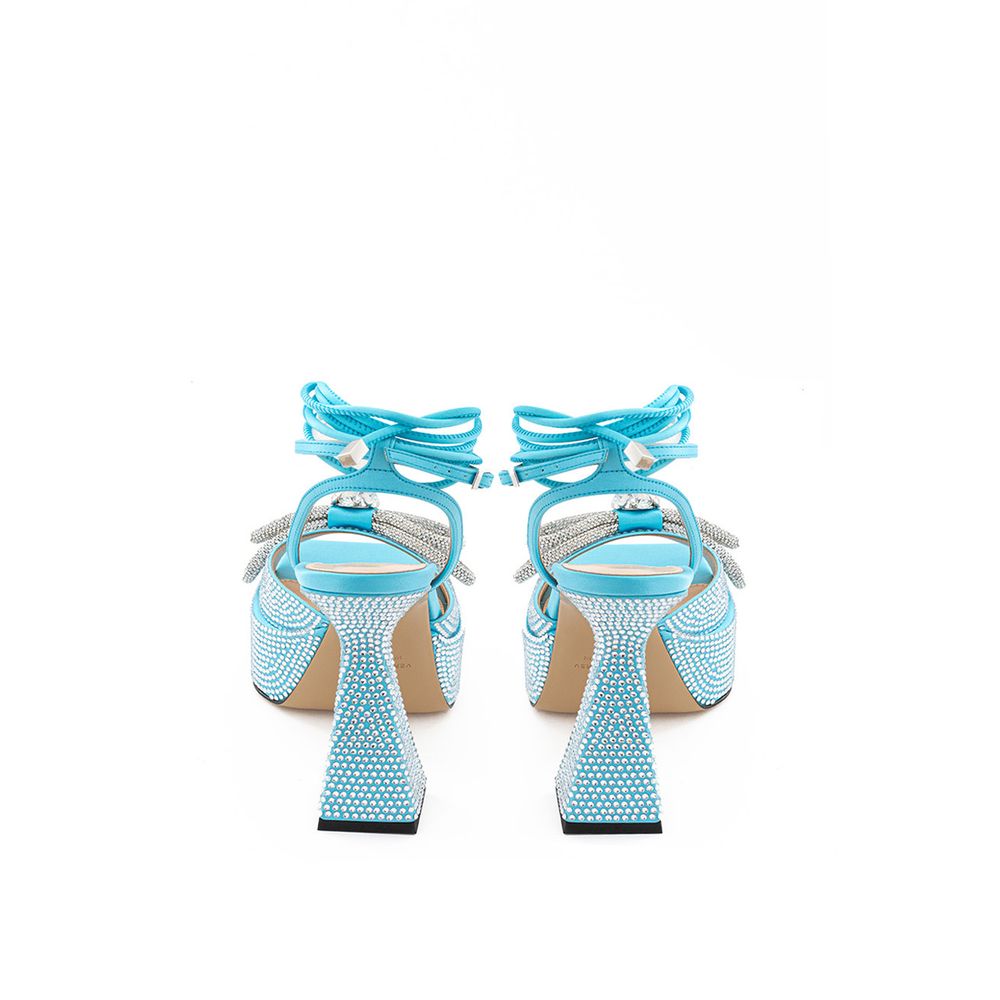 MACH & MACH Blue Leather Platform by MACH & MACH