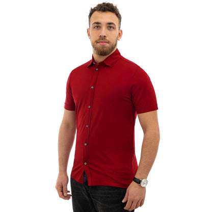 Canali Red Cotton Shirt by Canali