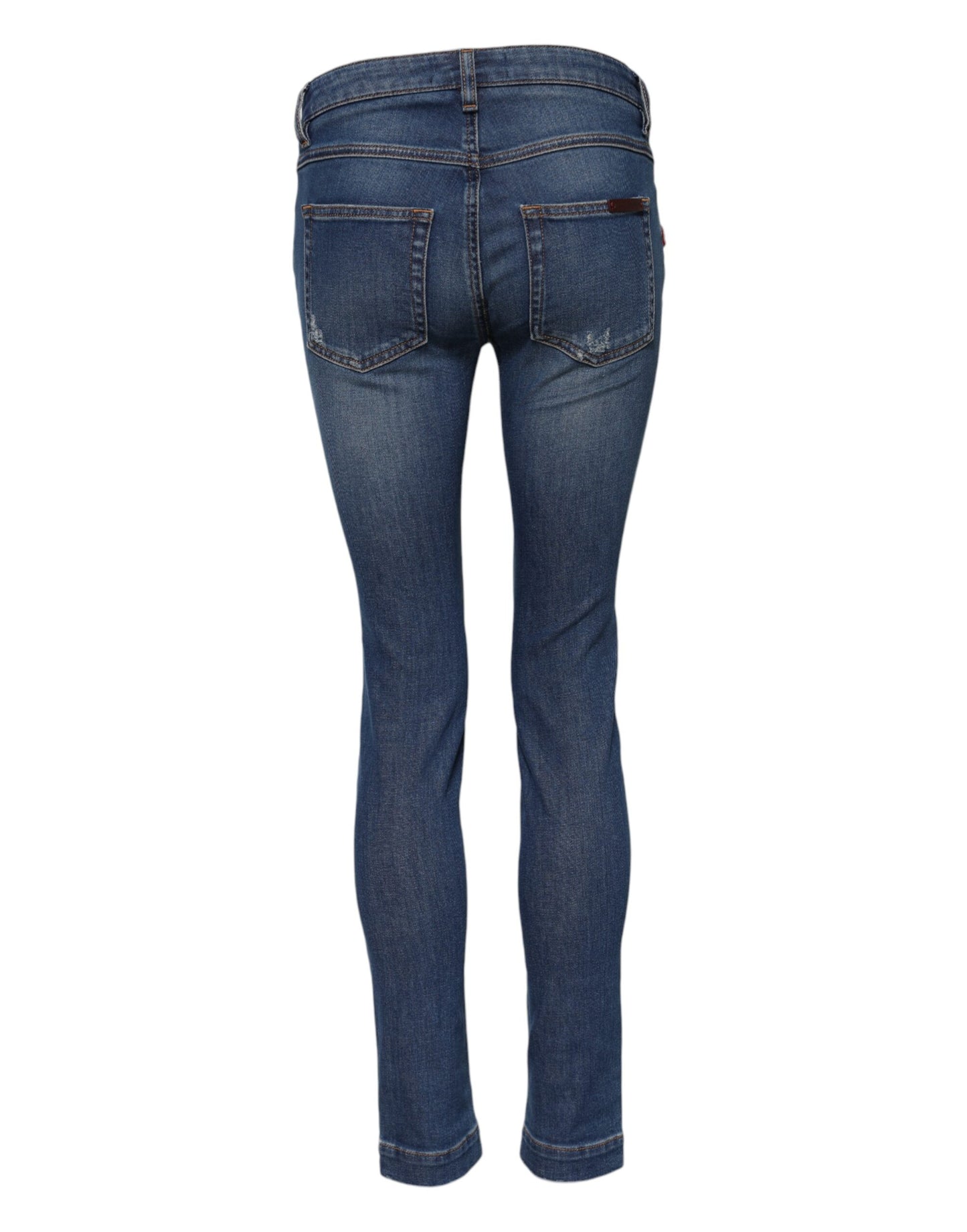 Dolce &amp; Gabbana Blue Cotton Low Waist Skinny Denim Jeans