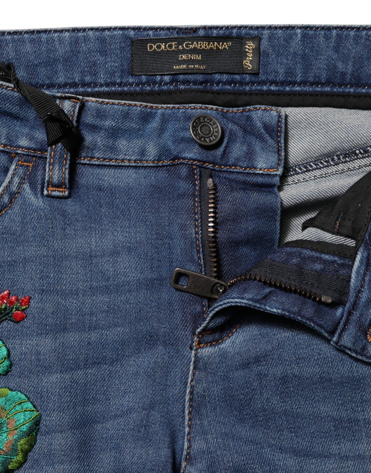 Dolce &amp; Gabbana Blue Cotton Low Waist Skinny Denim Jeans