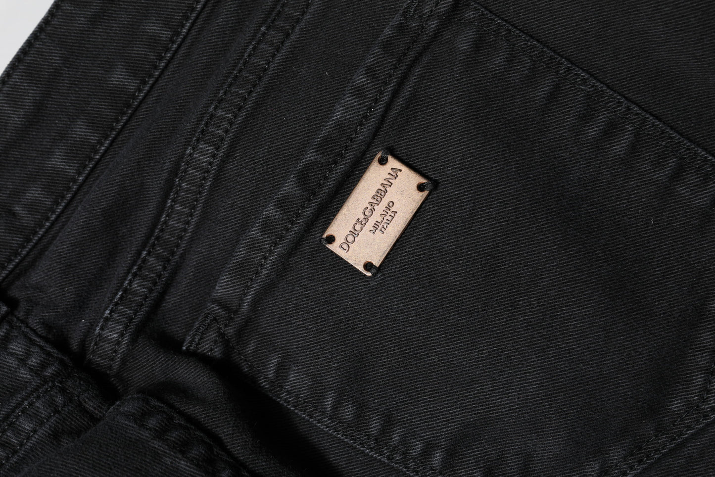 Dolce &amp; Gabbana Black Cotton Mid Waist Skinny Denim Jeans
