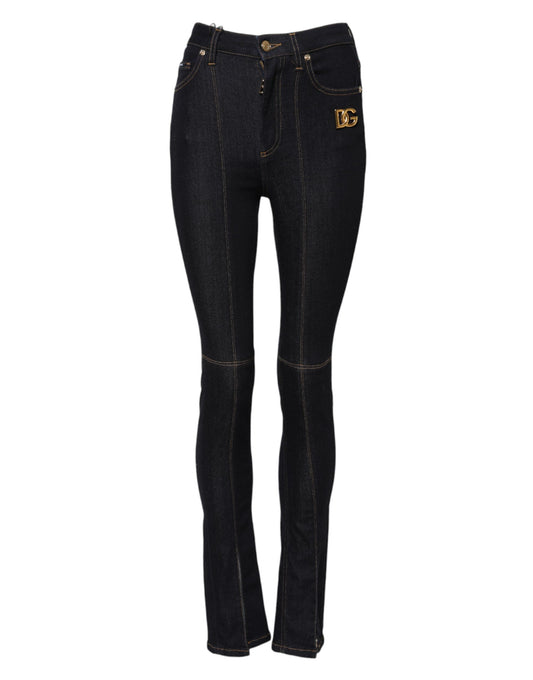 Dolce &amp; Gabbana Blue Cotton High Waist Skinny Denim Jeans