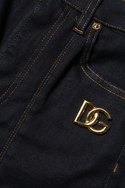 Dolce &amp; Gabbana Blue Cotton High Waist Skinny Denim Jeans